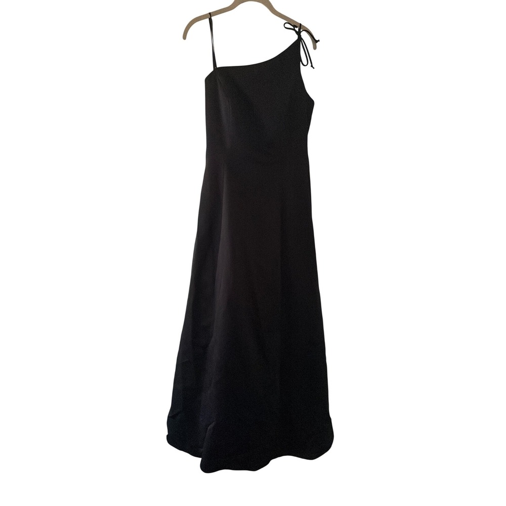 Urban Girl Nites Dress Black Maxi Asymmetrical One Shoulder Tie Strap 13/14